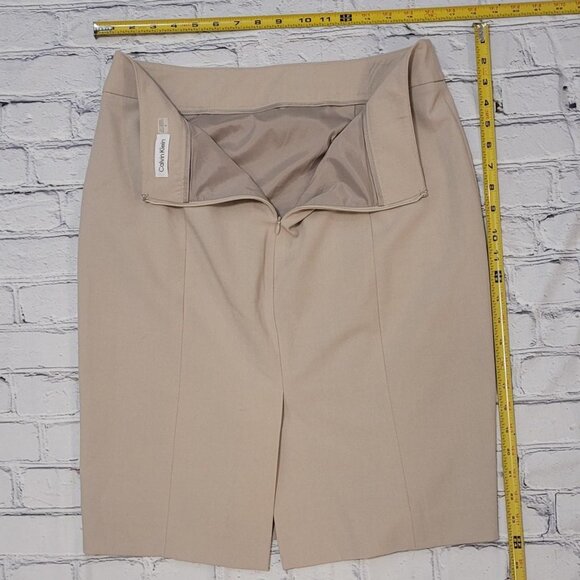 Calvin Klein Size 8 Cream colored Skirt - Picture 2 of 4
